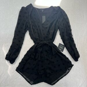 Lulus Polka Dot Black Flowy Dress